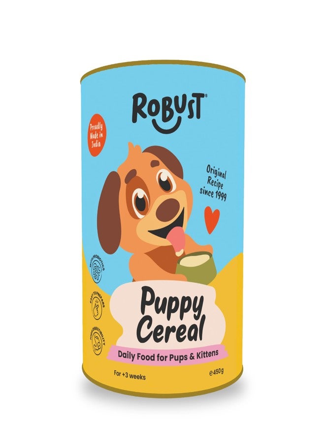 Robust Puppy Cereal (Original Recipe) 450g Pack | Starter Food for Puppies & Kittens | Probiotics & Natural Ingredients | 100% Vegetarian - Image 1